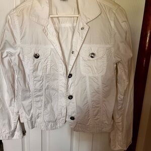 Chico's White Cotton lightweight jacket.